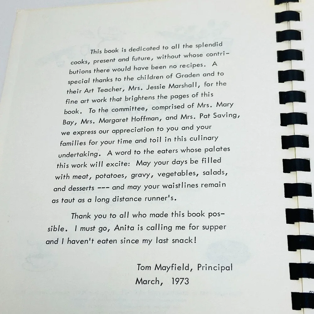 The Graden‎ PTA Something For Everybody Cookbook 1973 70s Parkville Missouri MO